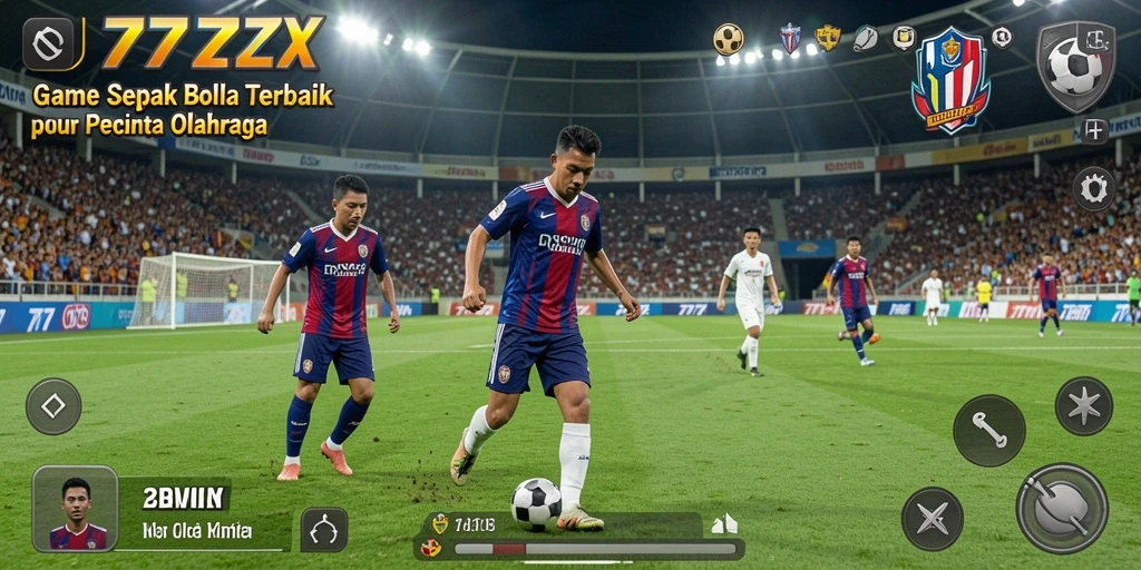 Gameplay seru sepak bola yang menghibur.