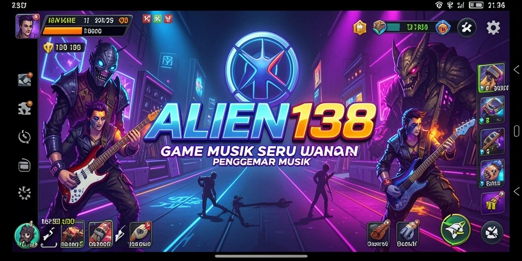 Tampilan gameplay ALIEN138 yang seru dengan musik yang menggelorakan semangat.