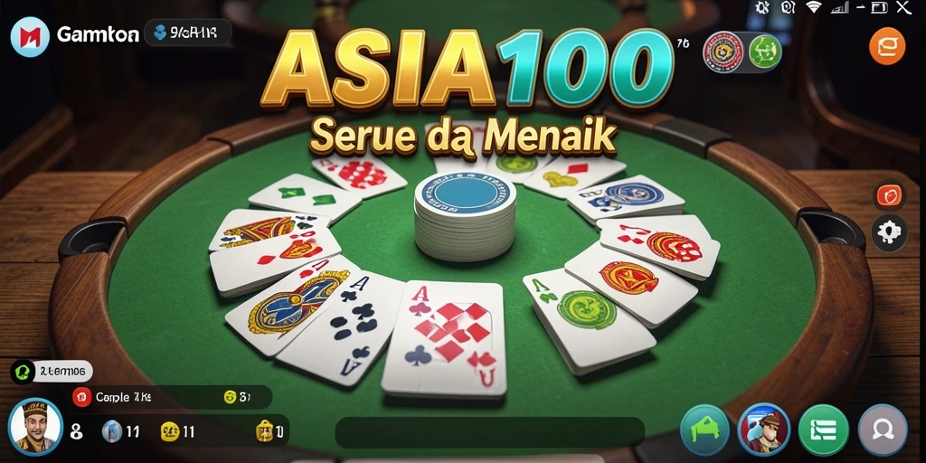 Tampilan gameplay ASIA100 yang seru saat bermain Gaple.
