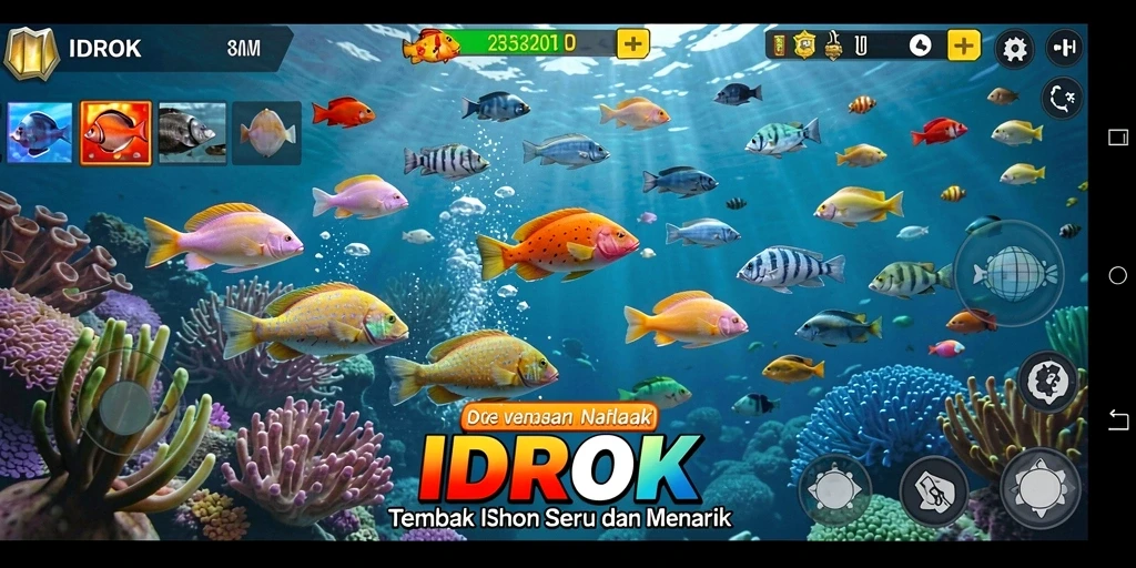 Screenshot gameplay <strong>IDROK</strong> menampilkan aksi seru Tembak Ikan.