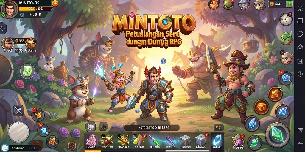 Screenshot gameplay MINTOTO yang menunjukkan aksi pertempuran seru.