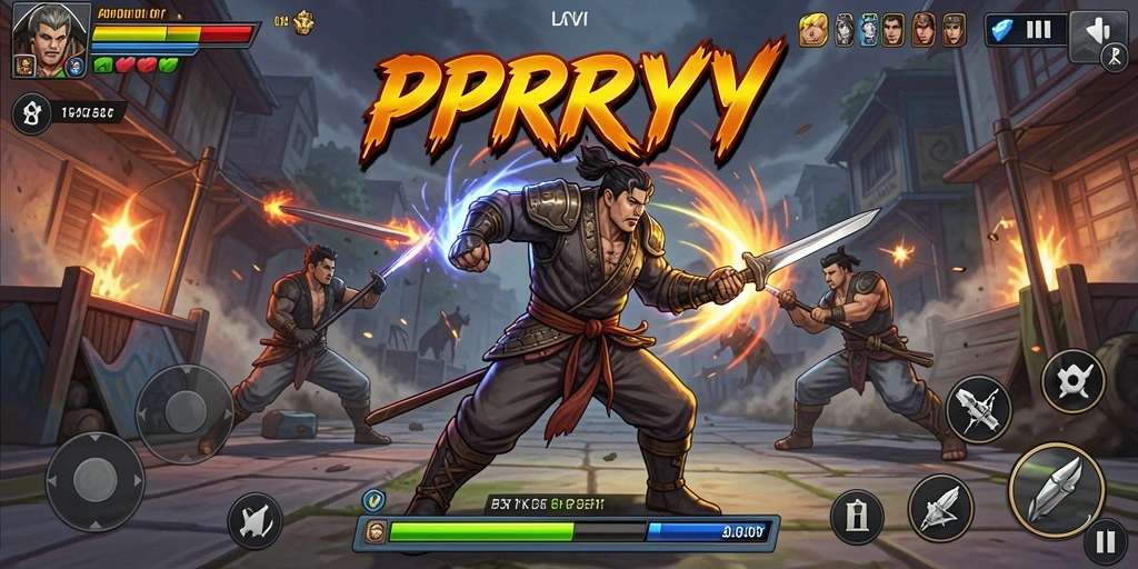 Screenshot gameplay PPRRYY yang menampilkan aksi pertarungan yang mendebarkan.