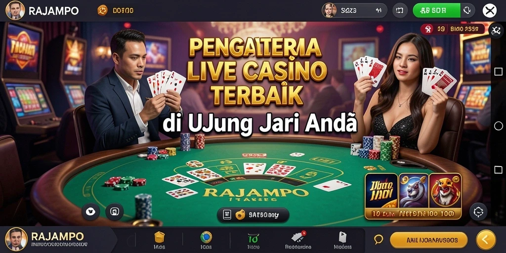 Screenshot gameplay RAJAMPO menampilkan pengalaman Live Casino yang mendebarkan.