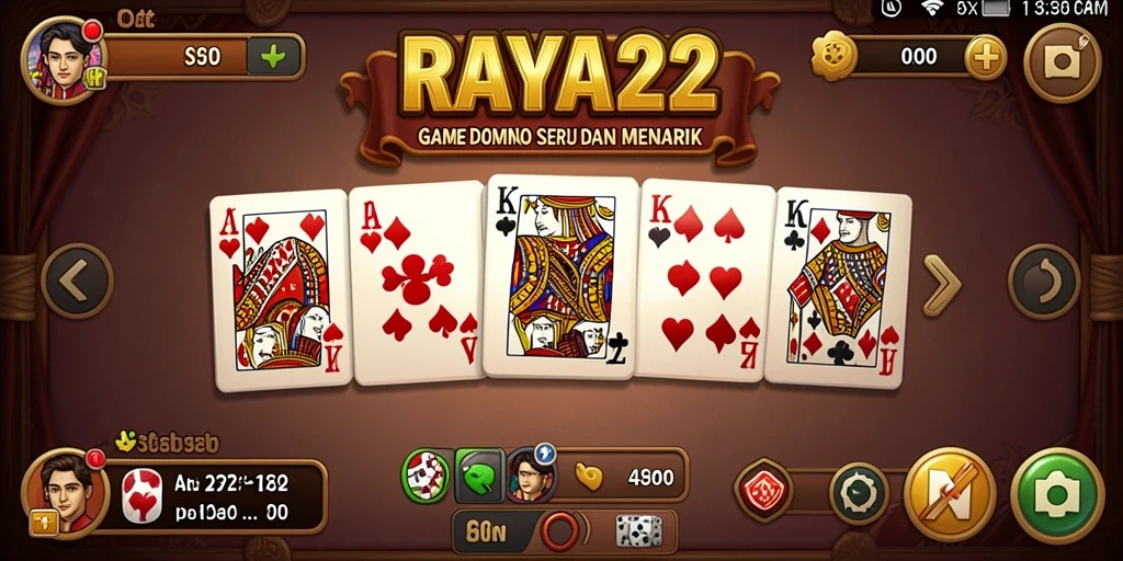 Screenshot gameplay RAYA22 menampilkan aksi seru dalam permainan Domino.