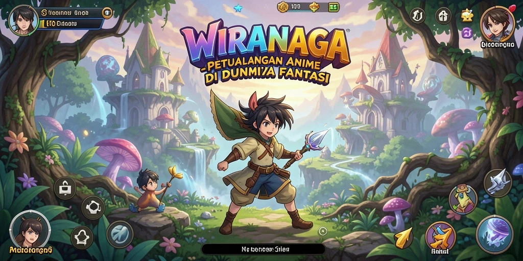 Tampilan gameplay menarik dalam dunia anime yang penuh warna.